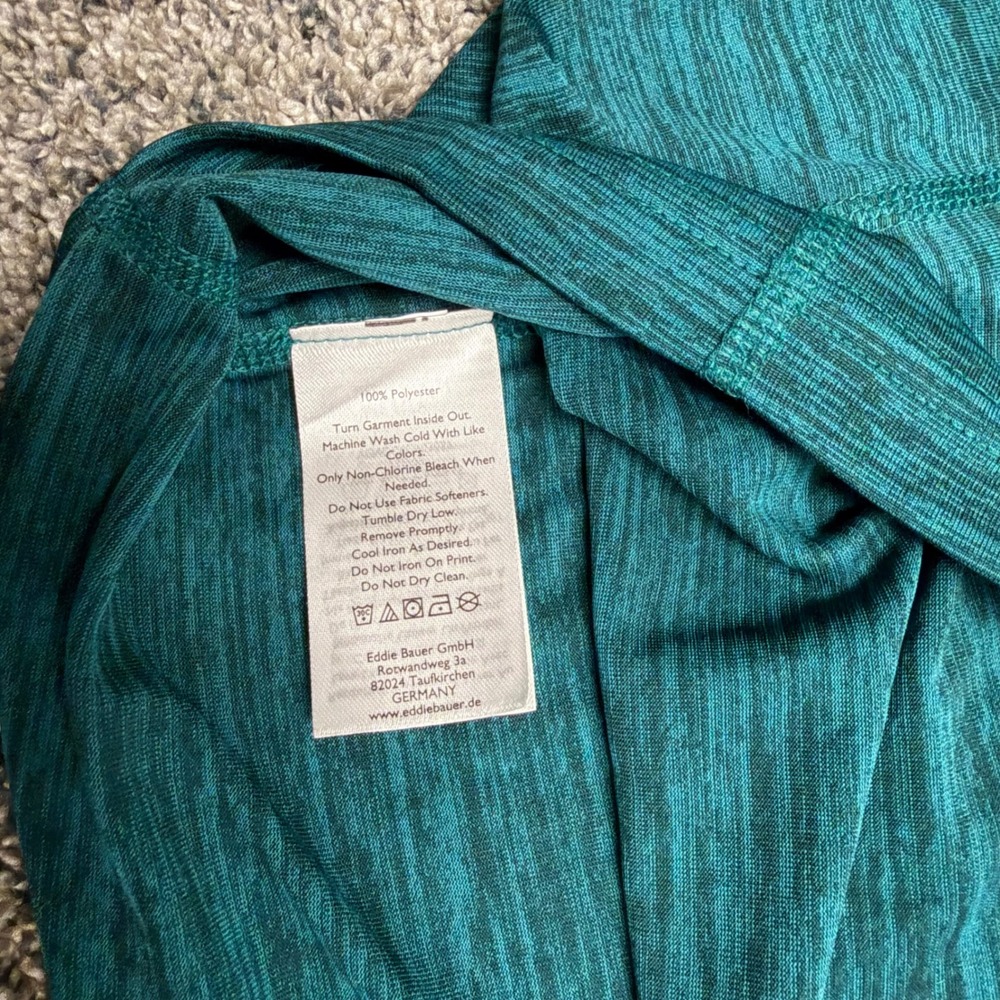 Eddie Bauer Mens TXL Tall FreeDry Performance Shirt‎ Teal Long Sleeve Hiking - Picture 9 of 10